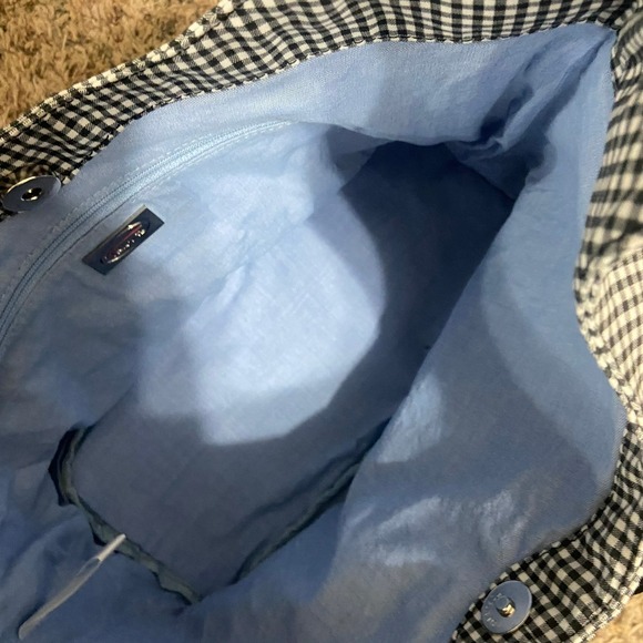 Talbots Gingham Hobo Bag Black White Bow Shoulder Bag - Picture 4 of 4